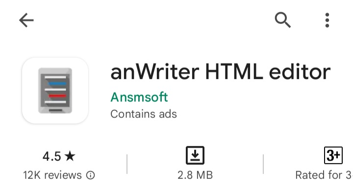 AnWriter editor app for web design